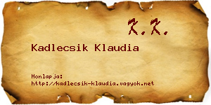 Kadlecsik Klaudia névjegykártya