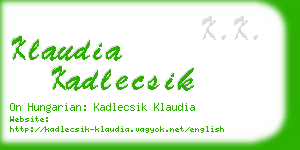 klaudia kadlecsik business card